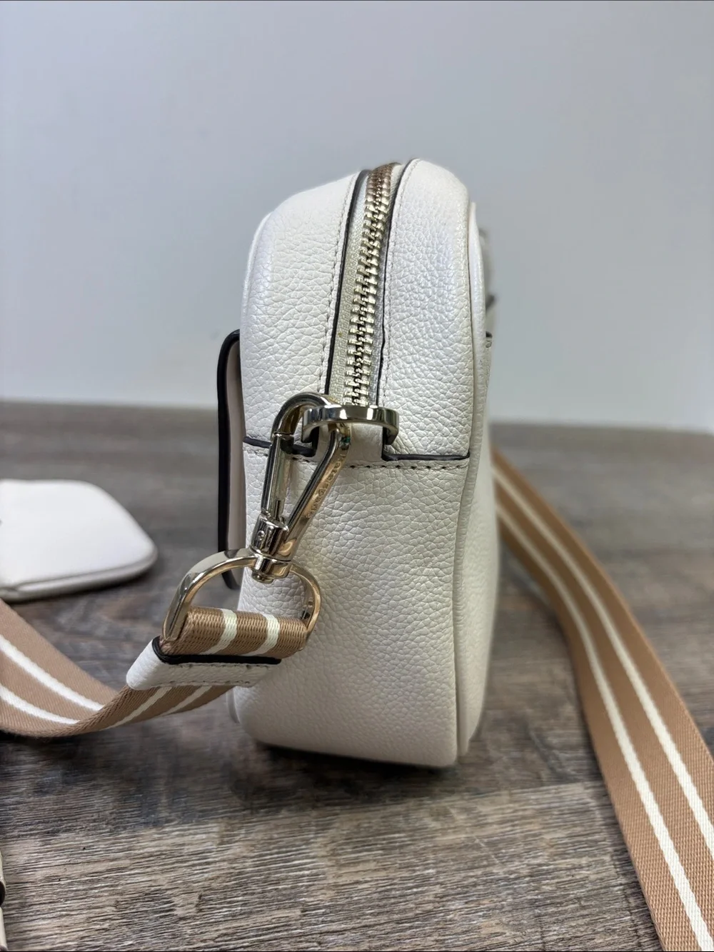 Kate Spade New York Rosie Pebbled Leather Flap Camera Bag Cream